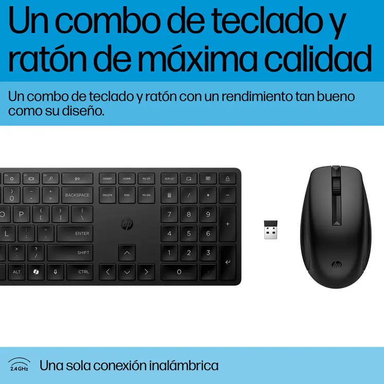 Keyboard and Mouse HP 4R009UT Black Spanish Qwerty