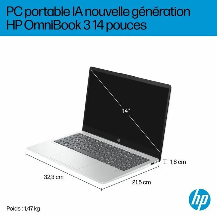 Laptop HP Omnibook 3 14-ha0015nf 14'' Ryzen 5 3450U 16 GB RAM 512 GB SSD