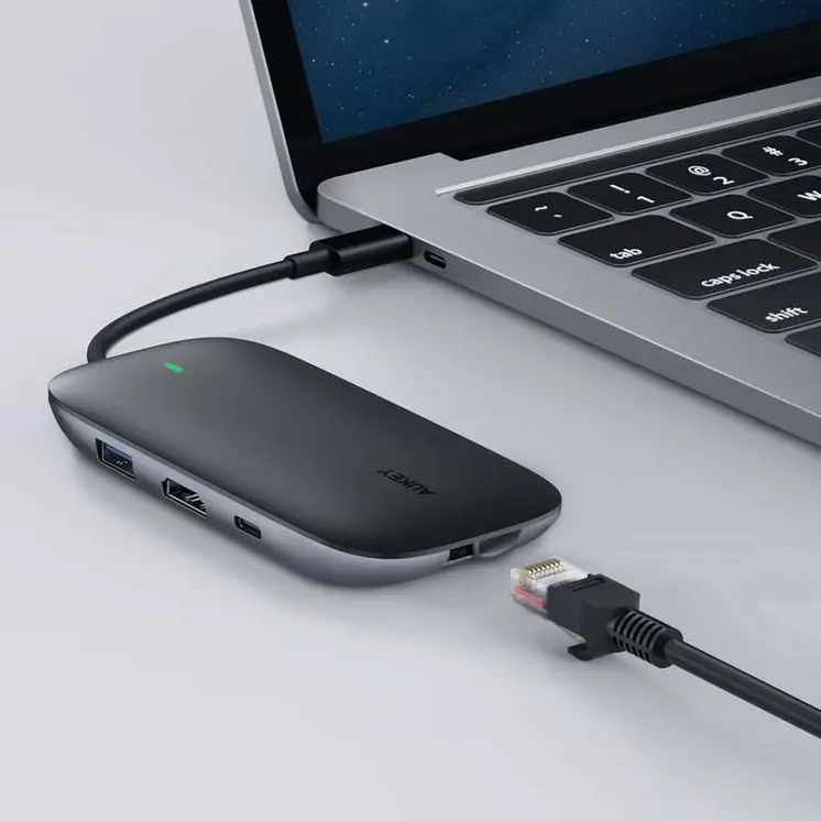 USB Hub Aukey CB-C71 Black 100 W