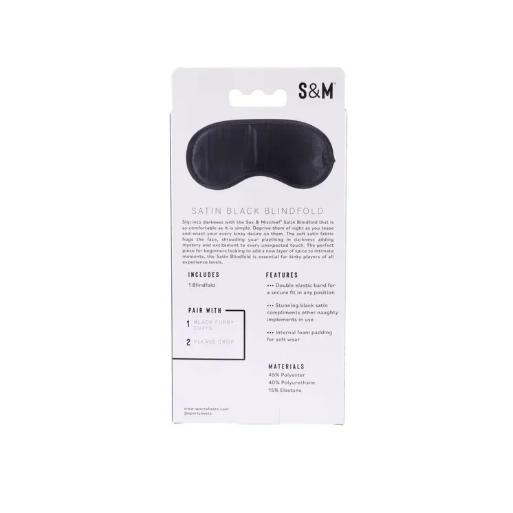 Satin Blindfold Black Sex & Mischief SS10001