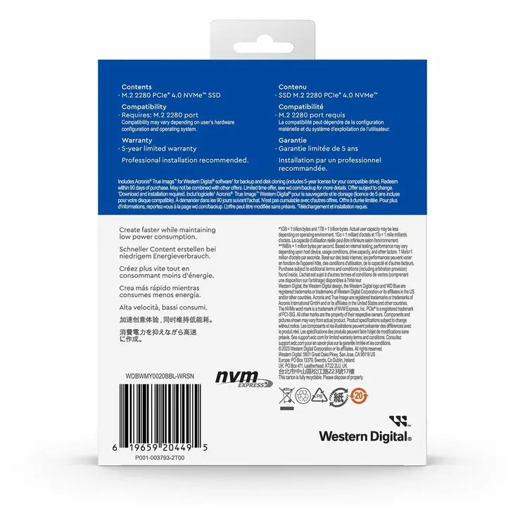 Hard Drive Western Digital SN580 TLC 2 TB SSD