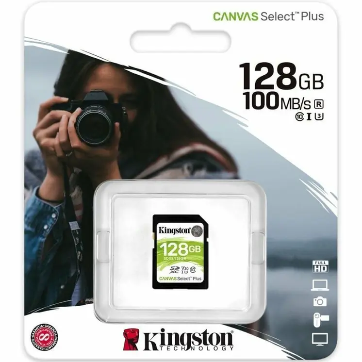 SDXC Memory Card Kingston CANVAS Select Plus 128 GB