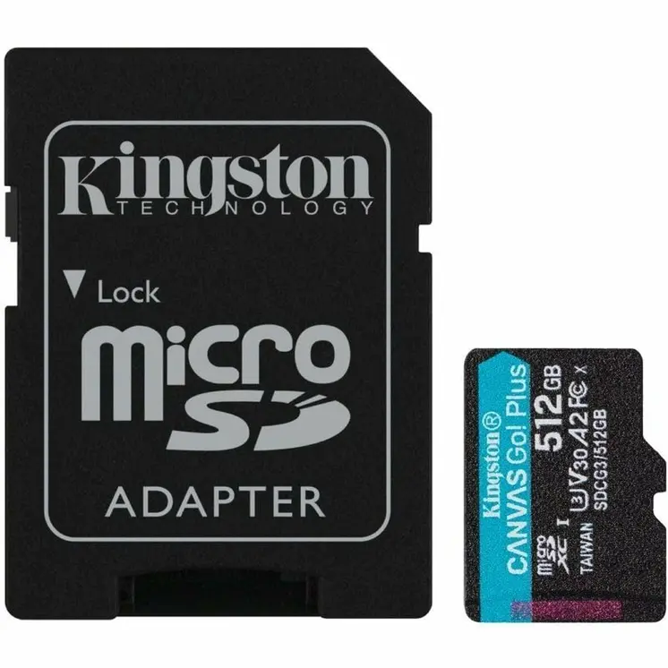 Micro SD Memory Card with Adaptor Kingston CANVAS Go! Plus 512 GB