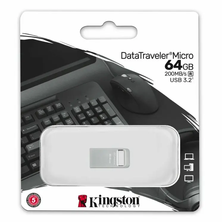 USB stick Kingston DTMC3G2/64GB Silver 64 GB (1 Unit)