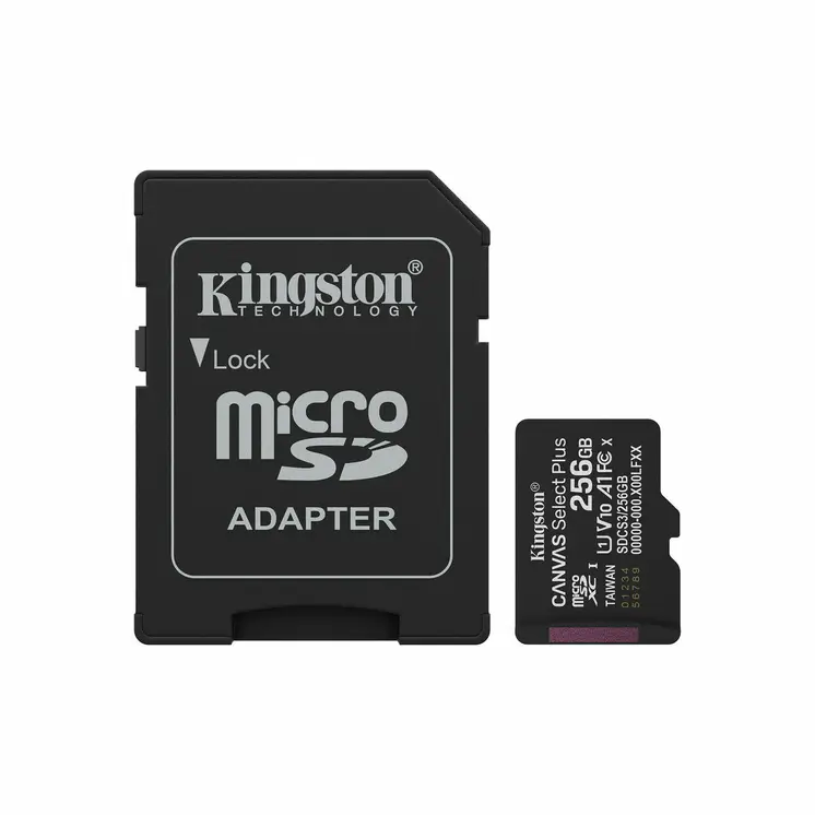 Micro SD Memory Card with Adaptor Kingston SDCS3/256GB 256 GB