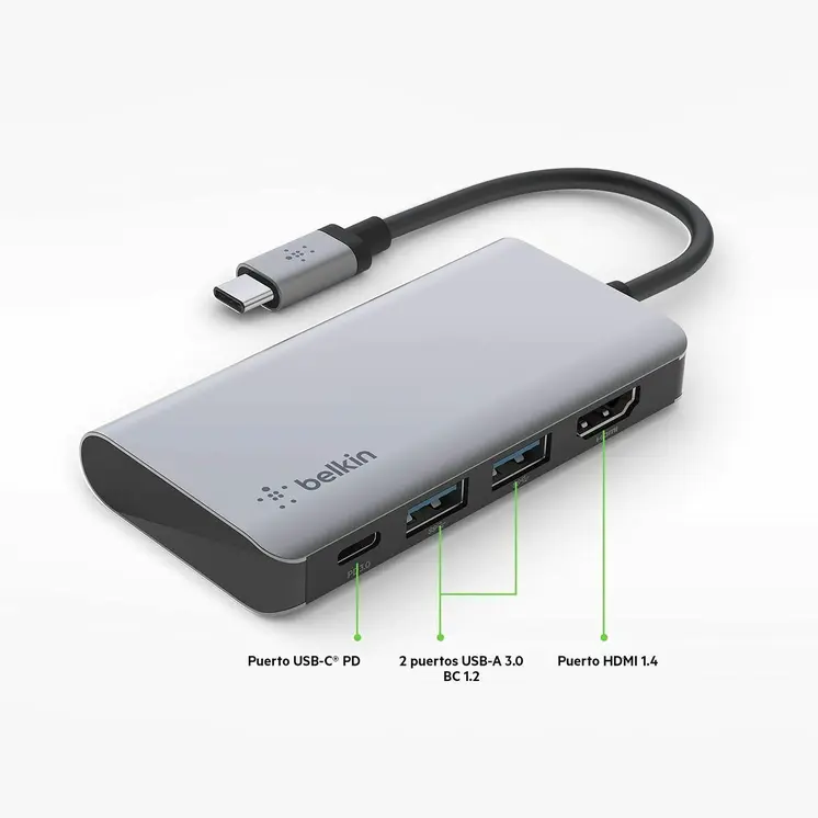 4-Port USB Hub Belkin AVC006btSGY Grey (1 Unit)