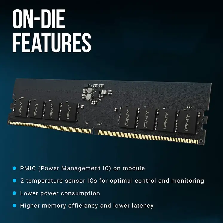 RAM Memory PNY 16 GB DDR5 SDRAM DDR5 4800 MHz CL40