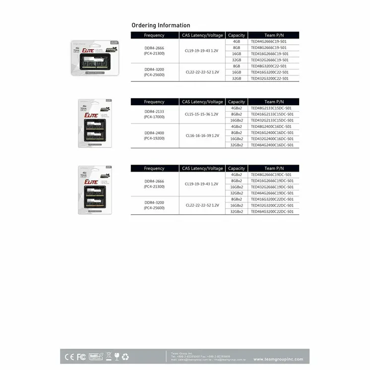 RAM Memory Team Group TED416G3200C22-S01 16 GB DDR4 3200 MHz CL19