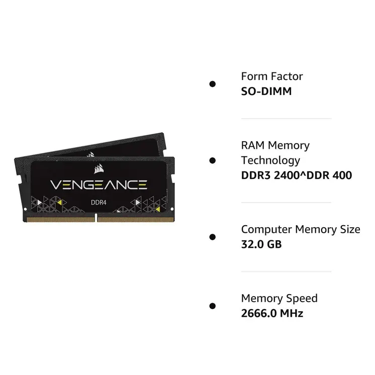 RAM Memory Corsair 32 GB 2666 MHz DDR4 CL18