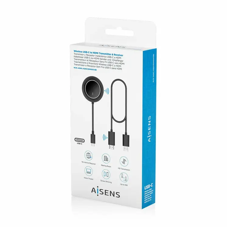 HDMI Cable Aisens ASWL-H2KC30M003-BK Black