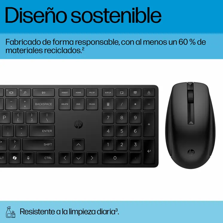 Keyboard and Mouse HP 4R009UT Black Spanish Qwerty
