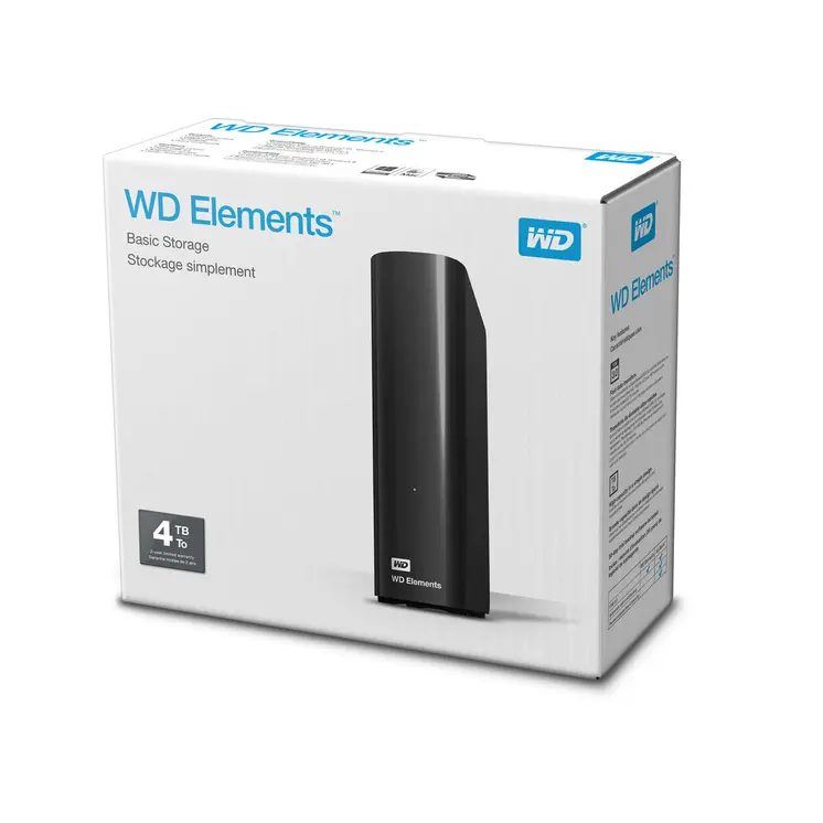 Hard Drive Western Digital WD Elements Desktop Black 4 TB HDD