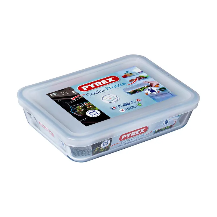 Food Preservation Container Pyrex White Transparent Rectangular 1,5 L
