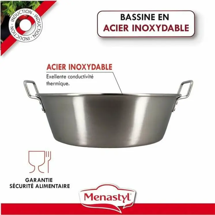 Food Preservation Container Menastyl 40,5 cm Silver Rectangular