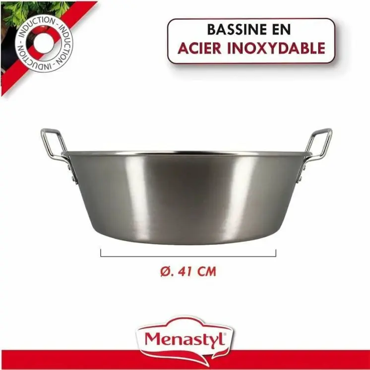 Food Preservation Container Menastyl 40,5 cm Silver Rectangular