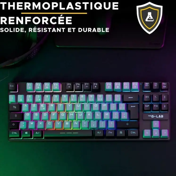 Keyboard The G-Lab KEYZ CAESIUM Black Grey Azerty French