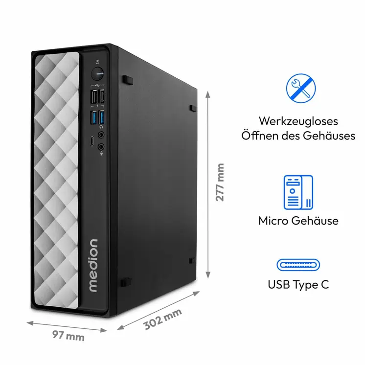 Desktop PC Medion 10025295 Intel Core i7-12650H 16 GB RAM 32 GB RAM 1 TB 1 TB SSD