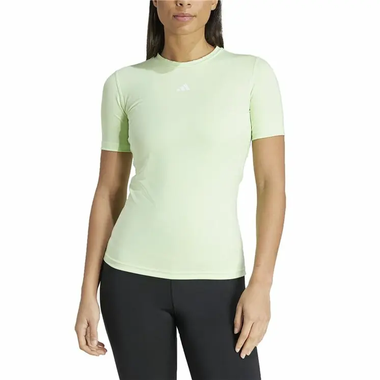 Women’s Short Sleeve T-Shirt Adidas Essentials Techfit Train Lime green Light Green