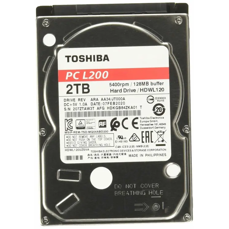 Hard Drive Toshiba HDKGB91ZKA01T 2,5" 2 TB