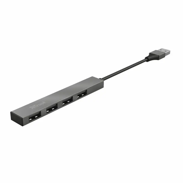 USB Hub Trust 23786 USB x 4 Grey Silver Aluminium 3600 W