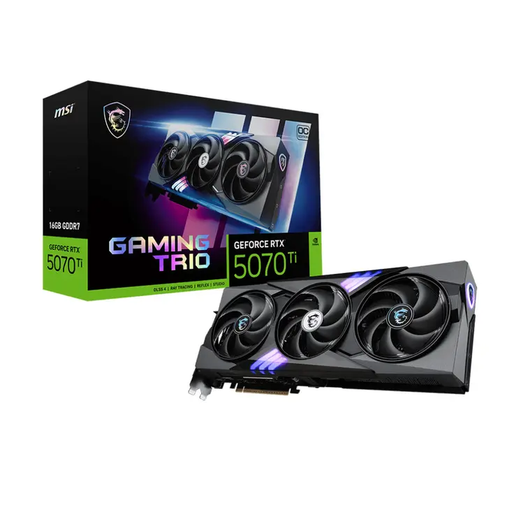 Graphics card MSI GEFORCE RTX 5070 TI 16G GAMING TRIO OC nvidia geforce rtx 5070 ti 16 GB GDDR6X