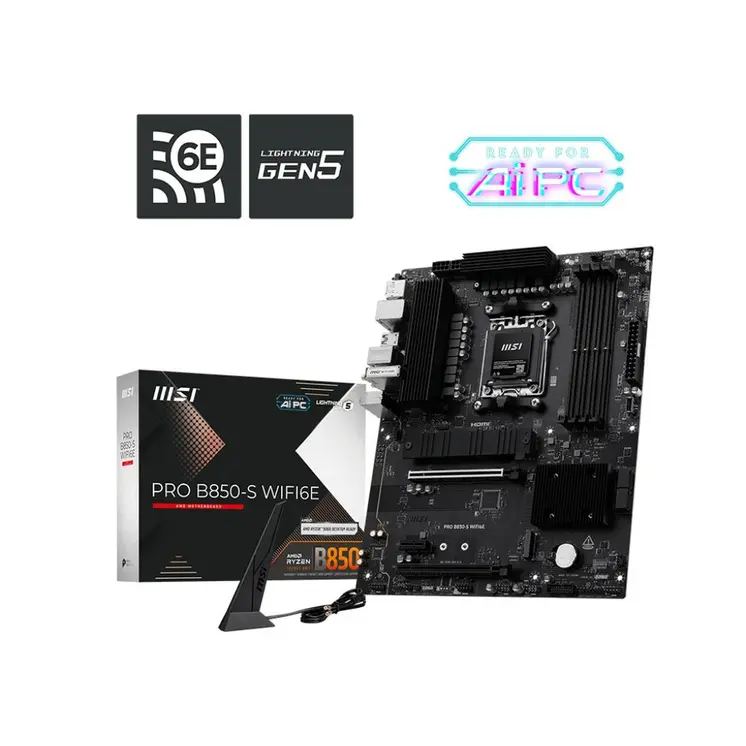 Motherboard MSI PRO B850-S WIFI6E Intel Wi-Fi 6 AMD AM5 AMD B850