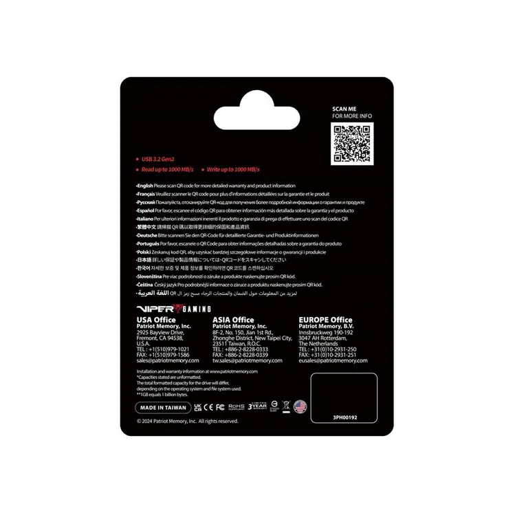 Hard Drive Patriot Memory PVP302TB28UDG 2 TB SSD