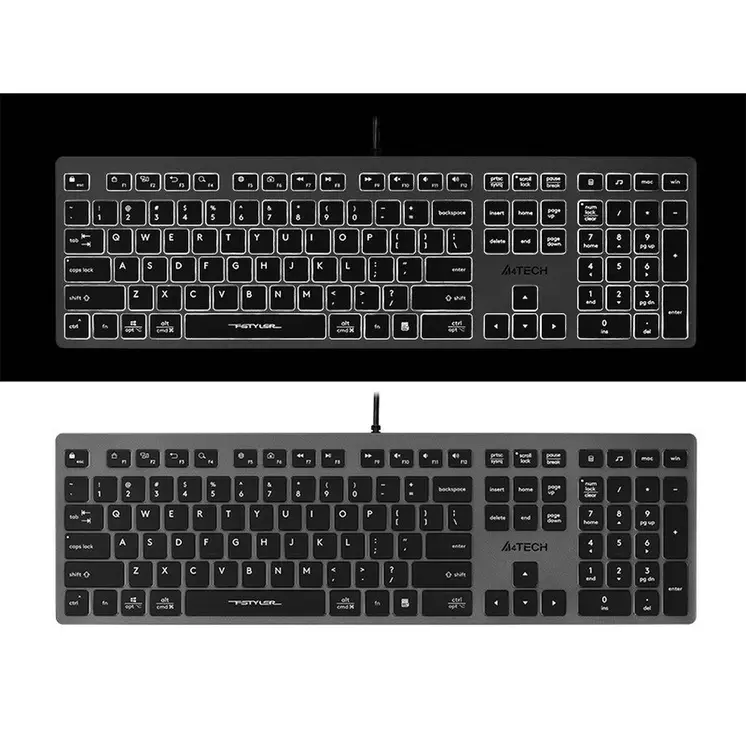 Keyboard A4 Tech A4TKLA47125 White Black Grey QWERTY