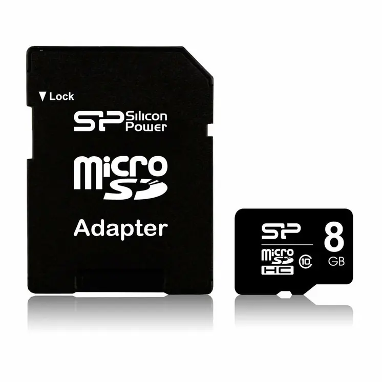 Micro SD Memory Card with Adaptor Silicon Power Elite 8GB microSDHC UHS-I 8 GB