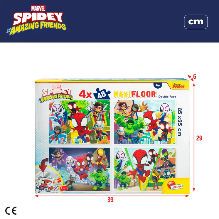 4-Puzzle Set Spidey 35 x 1,5 x 25 cm 48 Pieces (6 Units)