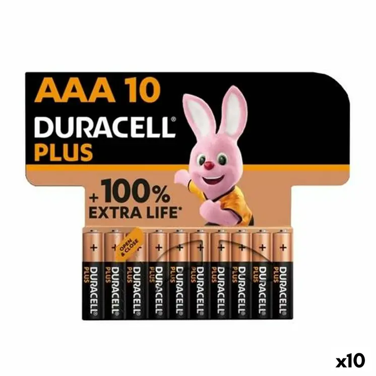 LR03 Alkaline Batteries DURACELL PLUS 1,5 V AAA 10 Pieces (10 Units)