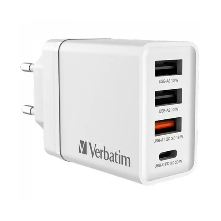 Wall Charger Verbatim White 30 W (10 Units)