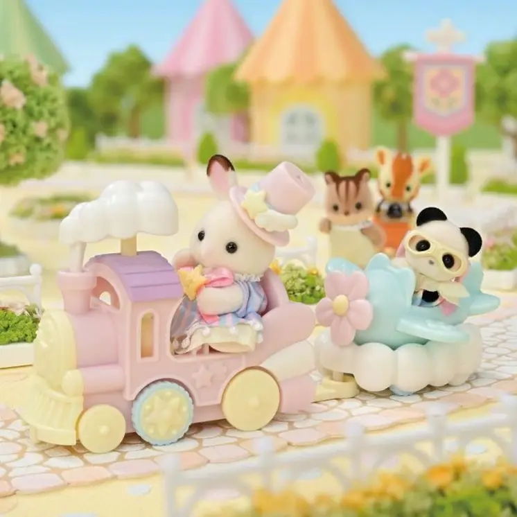 Playset Sylvanian Families Amusement Park Ride - Plane & Train Multicolour