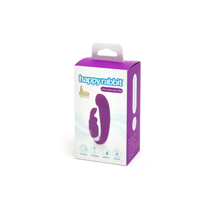 Rabbit Vibrator Happy Rabbit G-Spot Clitoral Curve Purple 30 x 40 cm