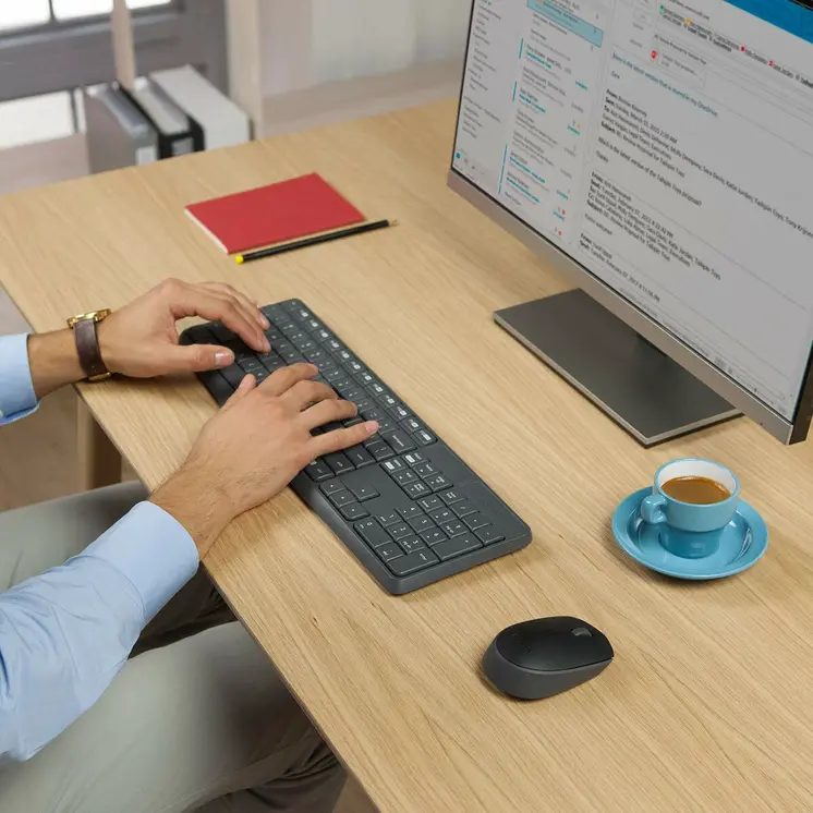 Keyboard and Wireless Mouse Logitech 920-007917 Grey
