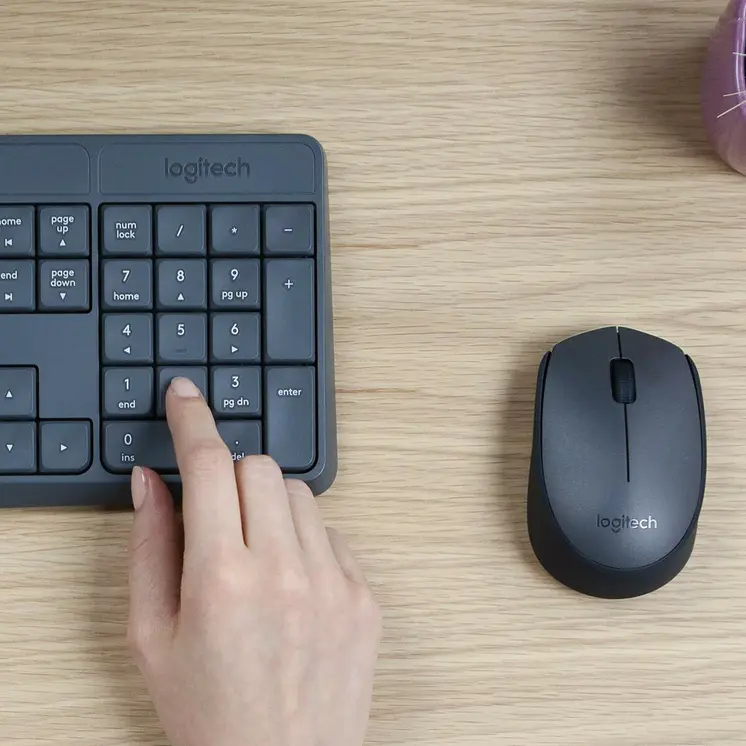 Keyboard and Wireless Mouse Logitech 920-007917 Grey