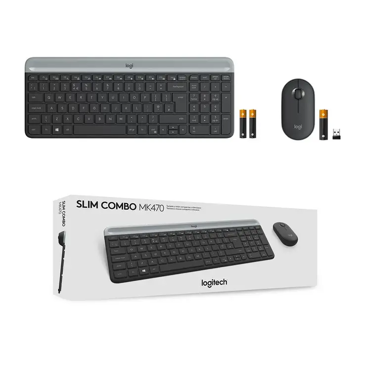 Keyboard and Mouse Logitech MK470 Grey Graphite Qwerty US