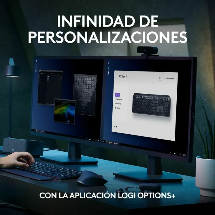 Wireless Keyboard Logitech MX Keys S Spanish Qwerty Graphite Steel