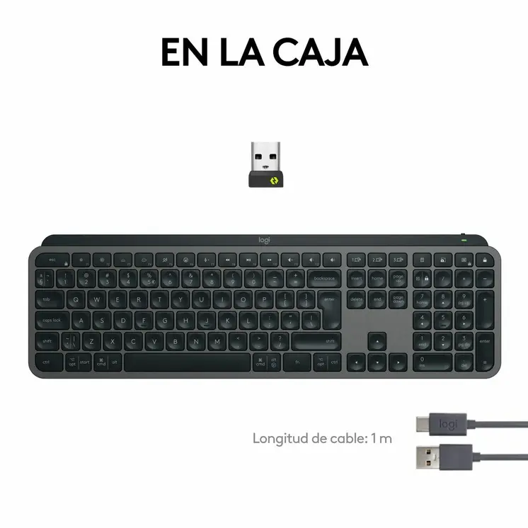 Wireless Keyboard Logitech MX Keys S Spanish Qwerty Graphite Steel