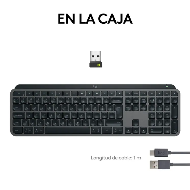 Wireless Keyboard Logitech MX Keys S Spanish Qwerty Graphite Steel