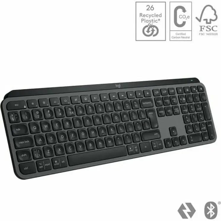 Wireless Keyboard Logitech MX Keys S Spanish Qwerty Graphite Steel