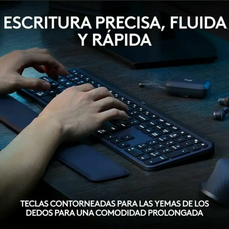Wireless Keyboard Logitech MX Keys S Spanish Qwerty Graphite Steel