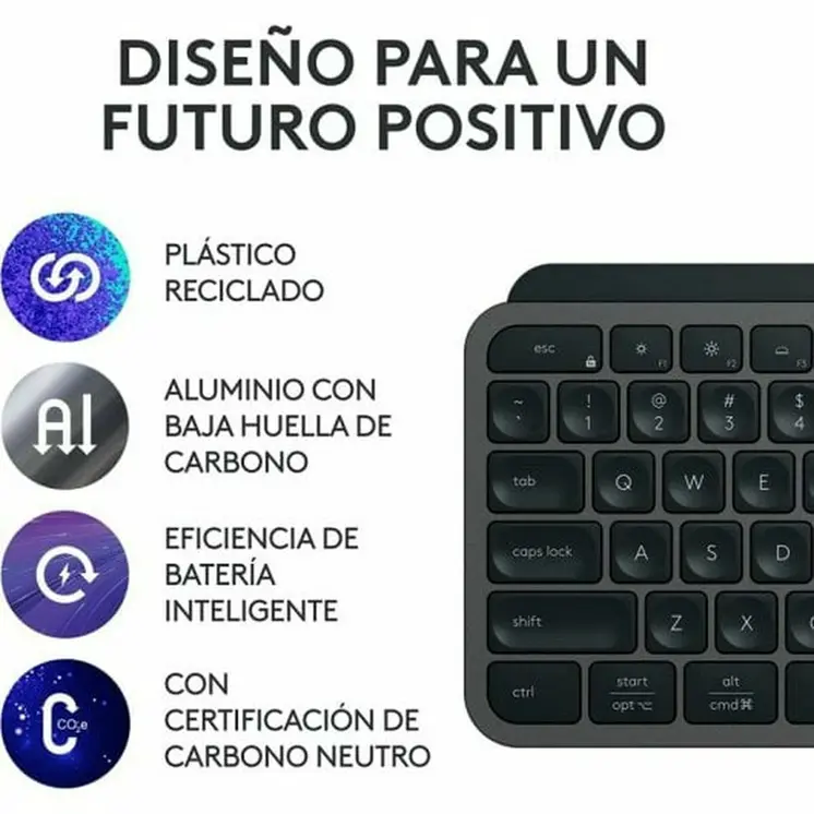 Wireless Keyboard Logitech MX Keys S Spanish Qwerty Graphite Steel