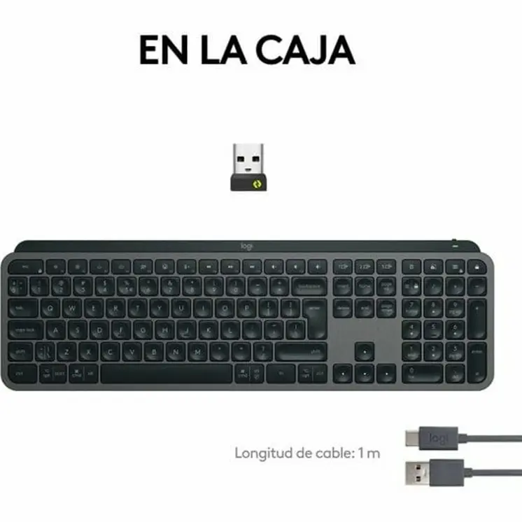 Wireless Keyboard Logitech MX Keys S Spanish Qwerty Graphite Steel