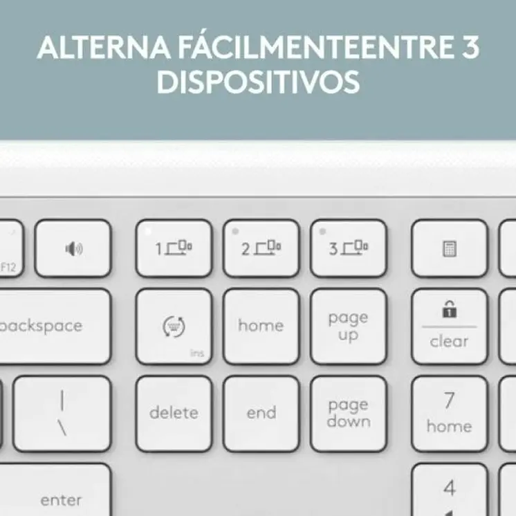 Keyboard and Mouse Logitech 920-012596 White Spanish QWERTY