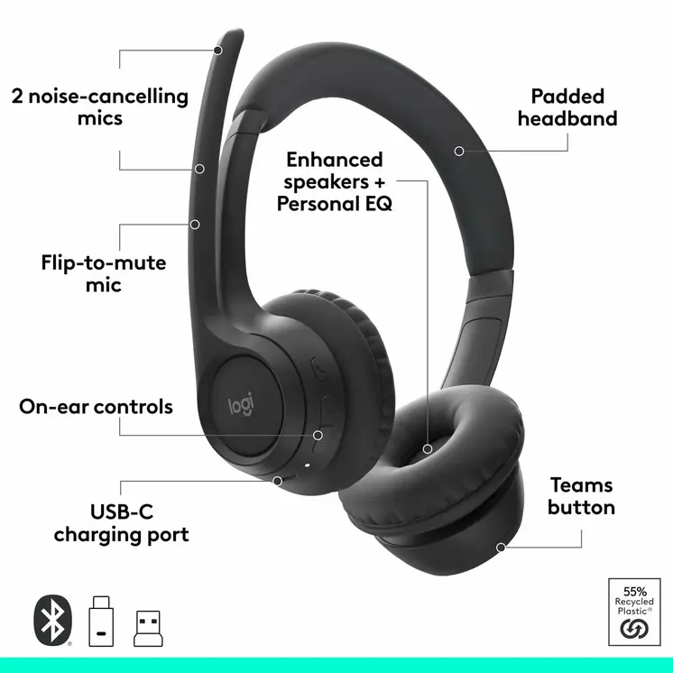 Wireless Headphones Logitech Black