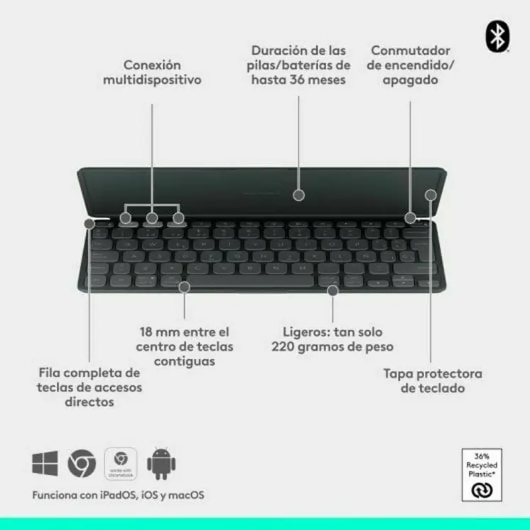 Keyboard Logitech 920-012973 Graphite Spanish QWERTY
