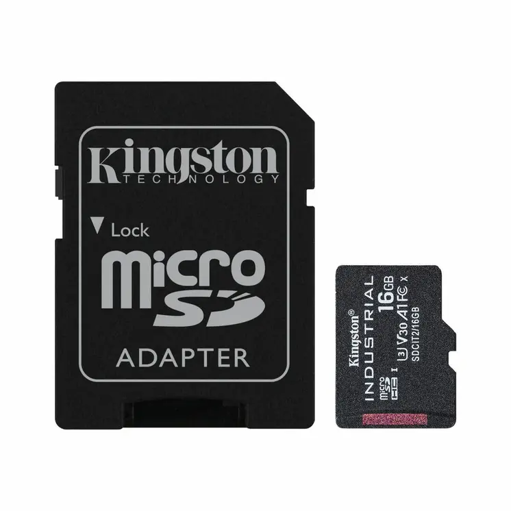 Micro SD Memory Card with Adaptor Kingston Industrial 16GB 16 GB