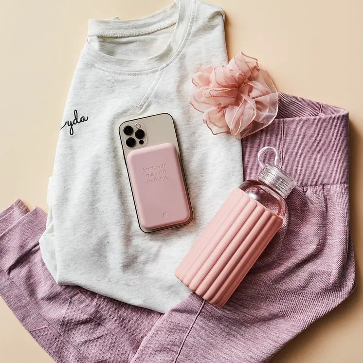 Power Bank with Wireless Charger Kreafunk Pink 5000 mAh