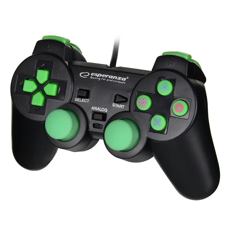 Gaming Control Esperanza EGG107G USB 2.0 Black Green PC PlayStation 3